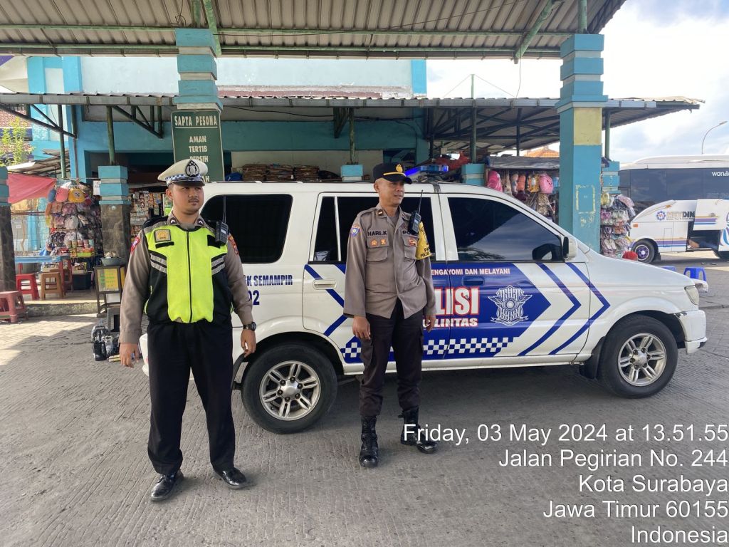 Polsek Semampir Sampaikan Himbauan Harkamtibmas Kepada Penumpang Terminal Ampel, Antisipasi Kejahatan 3C