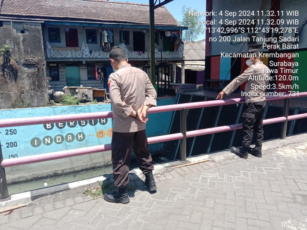 Patroli dan Pengecekan Pompa Air di Pintu Air Tanjung Sadari oleh Polsek&nbsp;Krembangan